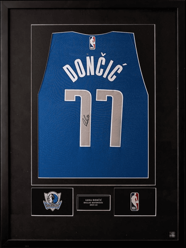Luka Dončić Signed Jersey Frame – NBA Memorabilia Display